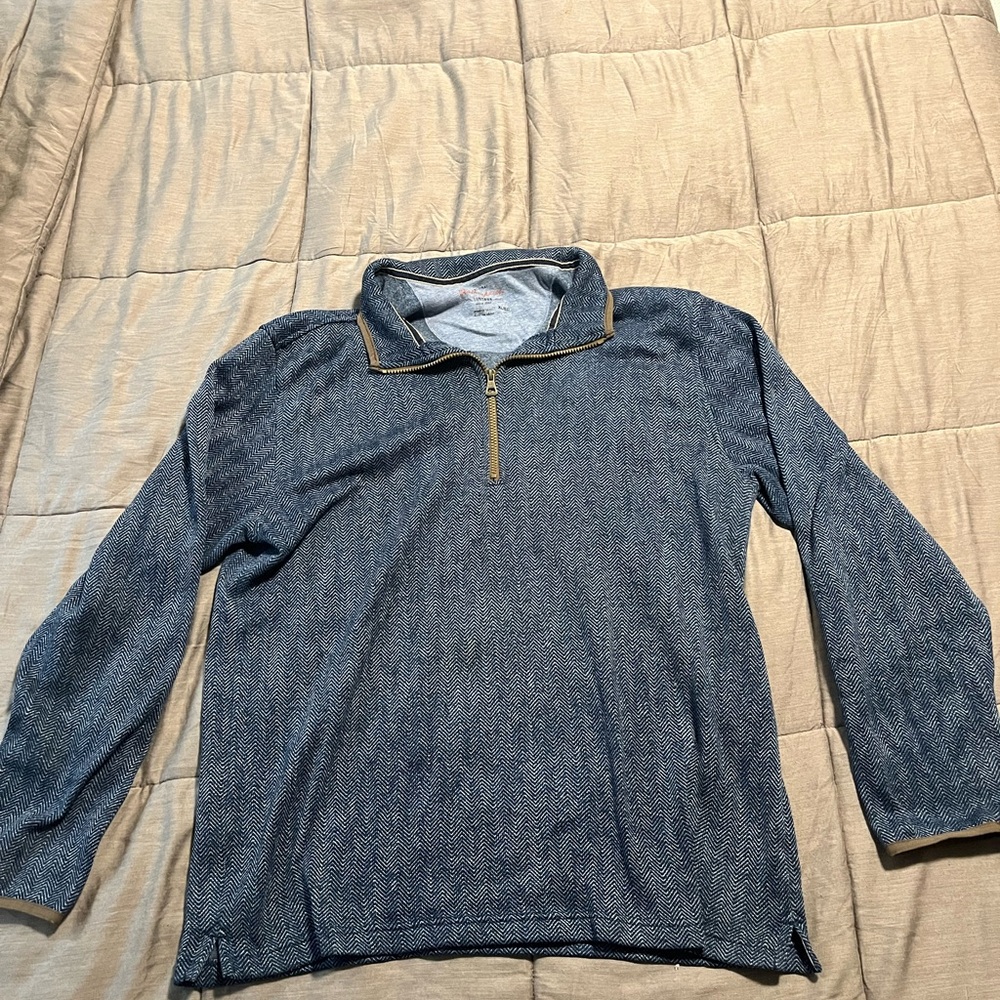 Weatherproof Men's Heathered Blue Zip-Up Sweater